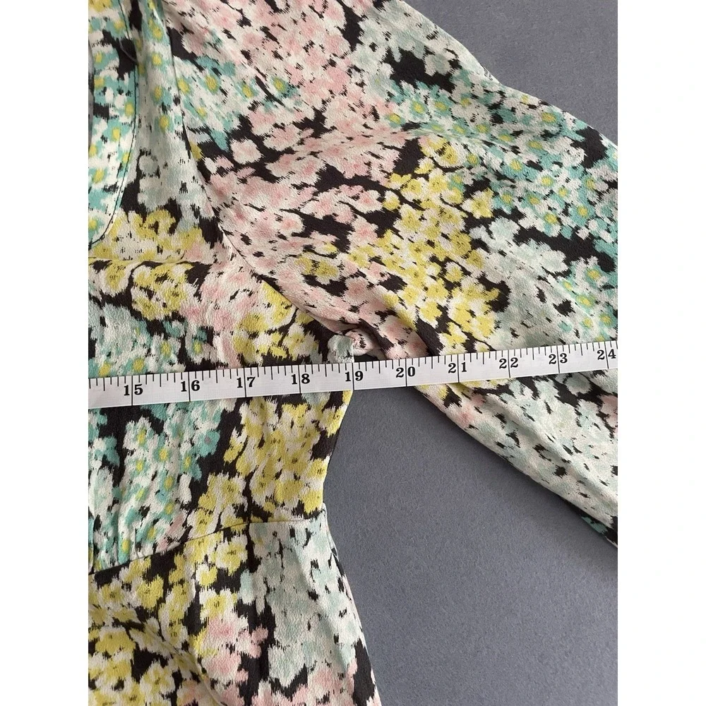Loft Women S Top Garden‎ Floral Long Puff Sleeve Pesant Empire Cottage Blouse